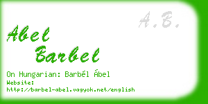 abel barbel business card