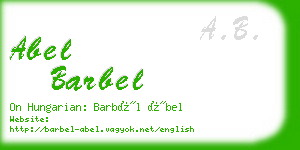 abel barbel business card